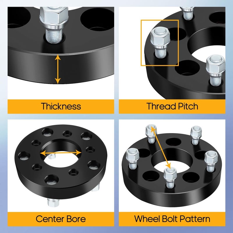 OCPTY 2PCS 5x4.5 to 5x5.5 Wheel Spacers 1.25" Wheel Adapters 1/2" Studs 73mm Center fit for 1982-1990 for Ford for Bronco / 1992-2007 for Ford for Crown Victoria / 2007-2011 for Ford for Edge - Image 3